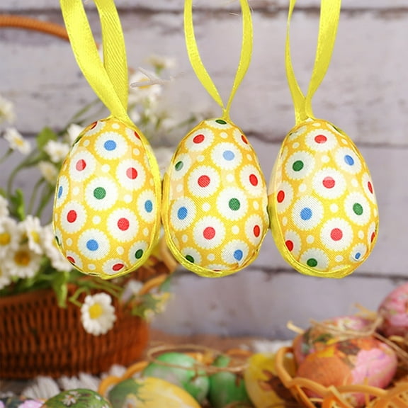 DIY Craft Kit,Set of 3 Plastic Easter Egg Ornaments for Painting and Hanging Display,5.9 Inch Holiday Decor Pieces for Classroom Activities and Home Craft Projects(Yellow)