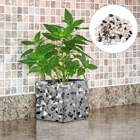 HEANUJJ Durable Black Ceramic Irregular Shape Tiles DIY Home Decoration Assortment for Crafting and Interior Design