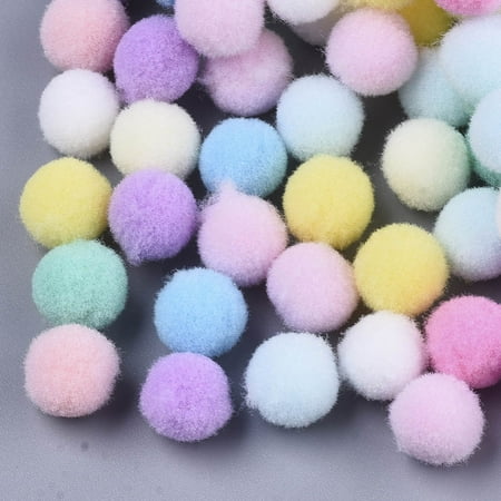DIY Craft Polyester High-elastic Pom Pom Ball Round Mixed color 9~10mm 290pcs/bag
