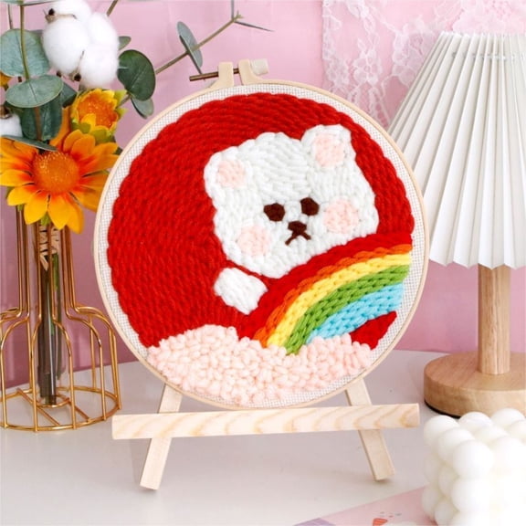 DIY Craft Punch Needle Embroidery Kits,Healing Weave Punch Stitching for Beginners, 20*20cm