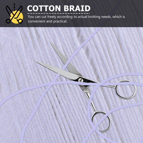 DIY Craft Rope White Cotton Cord Soft Braided String for Hand Knitting and Macrame Work