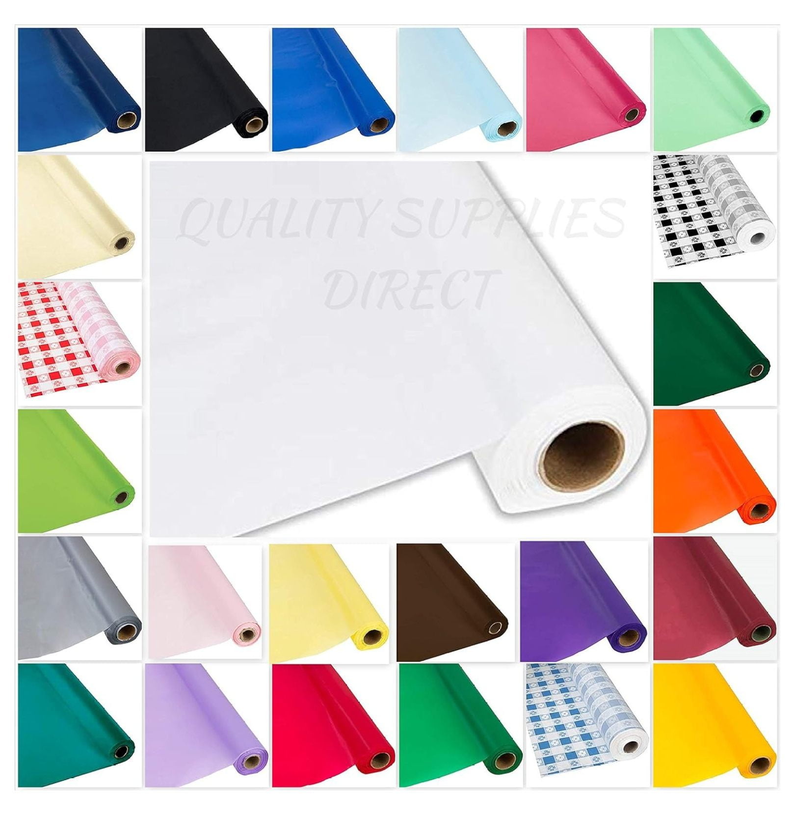 White Plastic Table Cover
 DIY Craft White Plastic Table Cover Roll 300 Feet Long 26 Colors NO