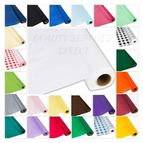 DIY Craft White Plastic Table Cover Roll-300 Feet Long (26 Colors) NO Folds or CREASES (Super UP)