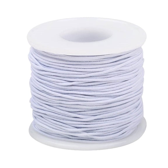DIY Knitting Craft Elastic Band for Bead Cord Projects Precision 1mm by 100m Ideal Cord for Threads and DIY Jewelry, 10000cm, White