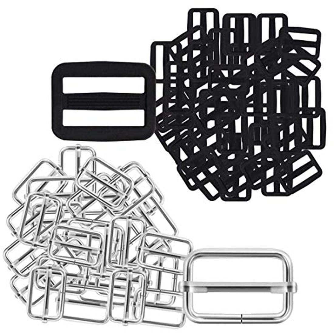 DIY Crafts 30 Metal Made Silver 2 inch Metal Plastic TriGlides ...