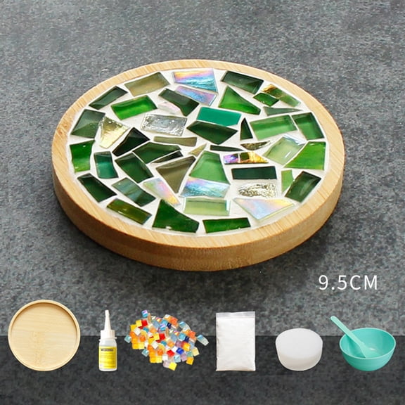 Arts & Crafts DIY Toys Glass Tile Wooden Crafts Mixed Color Kits Handmade Crafting Kits Ideal for Adult Beginners Unique Making