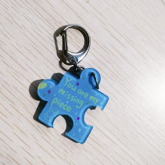 DIY Creative You Are My Missing Piece Alphabet Puzzle Keychain For Couples Alloy Key Ring Jewelry Gift