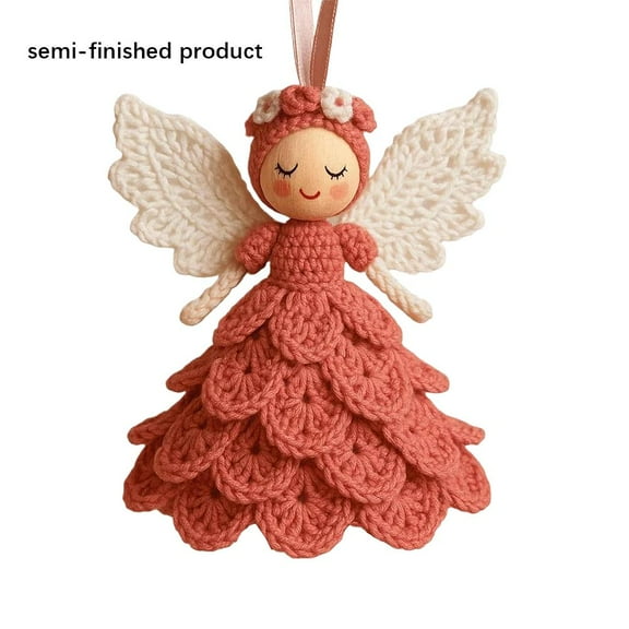DIY Crochet Angel Ornament Kit - Christmas Crochet Kit, Complete Beginner Set with Yarn, Hook, and Instructions for Handmade Christmas Tree Decorations