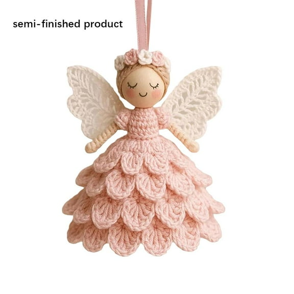 DIY Crochet Angel Ornament Kit - Christmas Crochet Kit, Complete Beginner Set with Yarn, Hook, and Instructions for Handmade Christmas Tree Decorations