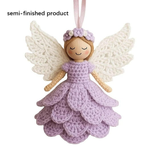 DIY Crochet Angel Ornament Kit - Christmas Crochet Kit, Complete Beginner Set with Yarn, Hook, and Instructions for Handmade Christmas Tree Decorations