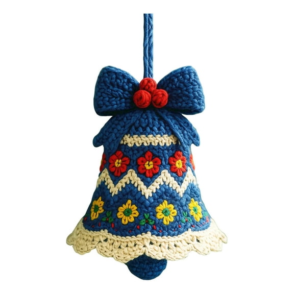 DIY Crochet Christmas Bell Decoration, Hand Knitted Christmas Ornaments, Complete Beginner Craft Kit For Festival Atmosphere Decor