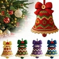 thumbnail image 1 of DIY Crochet Christmas Bell Ornament Kit, Complete Beginner Christmas Craft Kit with Yarn & Instructions, Hand-Knitted Christmas Bell Decoration for Crafting a Personalized Christma Bells (Red), 1 of 3