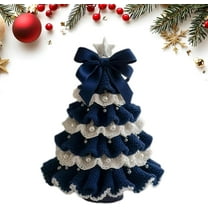 DIY Crochet Christmas Tree Kit – Handmade Holiday Decoration Set, Beginner Christmas Kit, Tree Bow Pearl Embellishment, Christmas Party Crochet Decorations,Starter kit