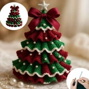 DIY Crochet Christmas Tree Kit – Handmade Holiday Decoration Set,Holiday Craft Kit,Easy Crochet Tree,Warm Home Decoration Craft,Christmas Handmade Gifts,Beginner Crochet Kit(F）