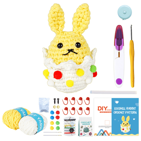 DIY Crochet Kit for Beginners Adults, Animal Amigurumi Knitting Complete Starter Set With Yarn Tools , Tutorial And Accessories Craft Kit Home Decor Handmade