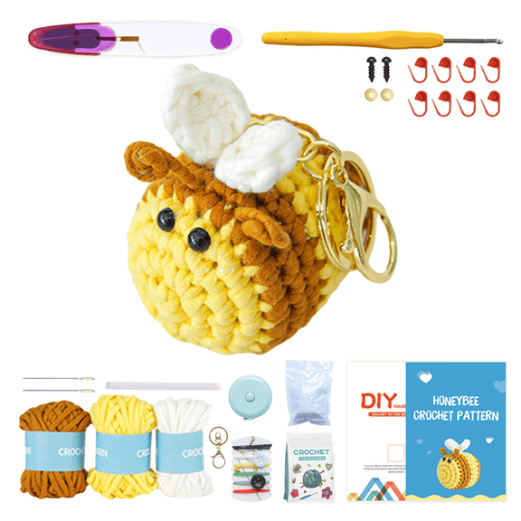 DIY Crochet Kit for Beginners Adults, Animal Amigurumi Knitting Complete Starter Set With Yarn Tools , Tutorial And Accessories Craft Kit Home Decor Handmade