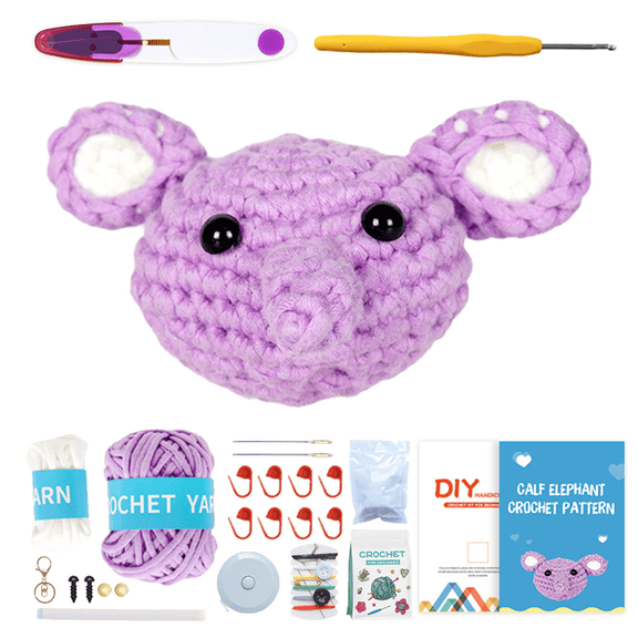 DIY Crochet Kit for Beginners Adults, Animal Amigurumi Knitting Complete Starter Set With Yarn Tools , Tutorial And Accessories Craft Kit Home Decor Handmade