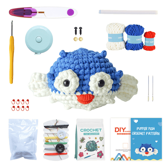 DIY Crochet Kit for Beginners Adults, Animal Amigurumi Knitting Complete Starter Set With Yarn Tools , Tutorial And Accessories Craft Kit Home Decor Handmade