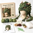 thumbnail image 1 of DIY Crochet Kit for Beginners, Hood Hat DIY Crochet Making Set with Fantasy Wearable Hood Hat Craft Set with Yarn, Creative Handmade Project and Relaxing Craft Activity,Mystic Green Dragon, 1 of 6