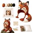 thumbnail image 1 of DIY Crochet Kit for Beginners, Hood Hat DIY Crochet Making Set with Fantasy Wearable Hood Hat Craft Set with Yarn, Creative Handmade Project and Relaxing Craft Activity,Autumn Fox, 1 of 6