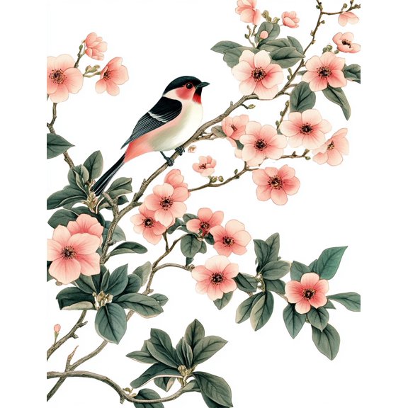 DIY Cross Stitch Kit for Beginners Bird Perched on Branch of Orchid Tree 11CT Complete Embroidery Kit with Pattern Stamped Needlepoint Craft Kit for Home Decor 30x40cm-7