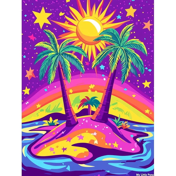 DIY Cross Stitch Kit Island with Palm Trees Sunset 11CT Embroidery Kit with Pattern Stamped Count by Numbers Craft Kit 40x50cm-3