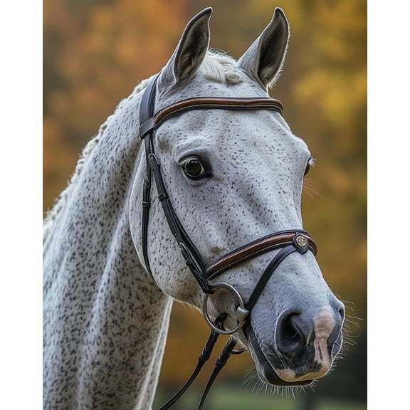 DIY Cross Stitch Kit White Horse with Bridle Close-Up 11CT Embroidery Kit with Pattern Stamped Count by Numbers Craft Kit 40x50cm-3