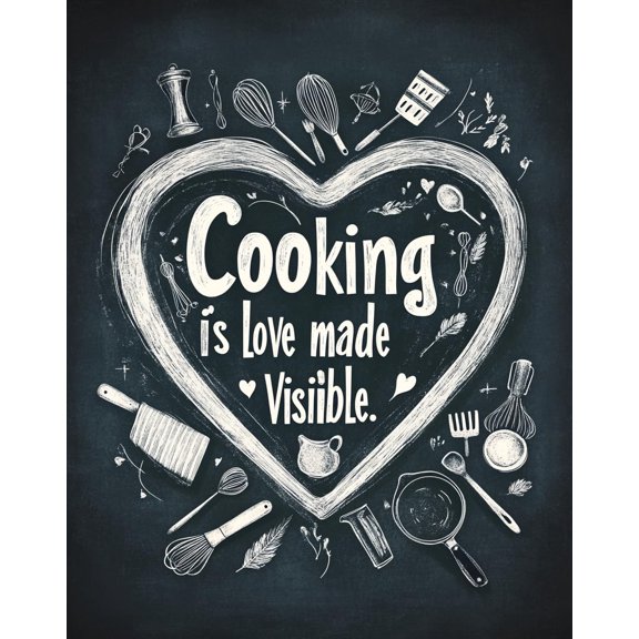 DIY Cross Stitch Kit for Beginners Cooking Heart Shape 11CT Embroidery Kit with Pattern Stamped Count by Numbers Craft Kit 40x50cm-1