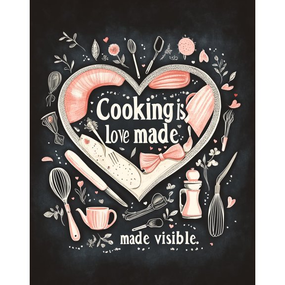 DIY Cross Stitch Kit for Beginners Cooking Heart Shape 11CT Embroidery Kit with Pattern Stamped Count by Numbers Craft Kit 40x50cm-2
