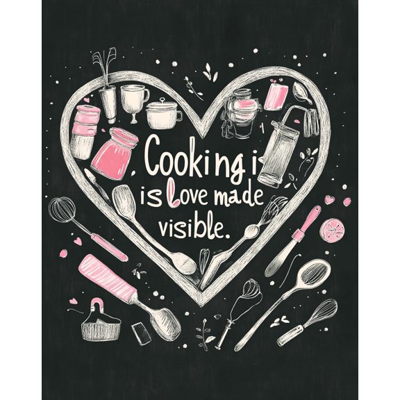 DIY Cross Stitch Kit for Beginners Cooking Heart Shape 11CT Embroidery Kit with Pattern Stamped Count by Numbers Craft Kit 40x50cm-3