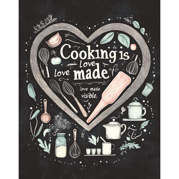 DIY Cross Stitch Kit for Beginners Cooking Heart Shape 11CT Embroidery Kit with Pattern Stamped Count by Numbers Craft Kit 40x50cm-4