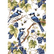 DIY Cross Stitch Kit for Beginners Jays Bumblebees 11CT Embroidery Kit with Pattern Stamped Count by Numbers Craft Kit 40x50cm-1