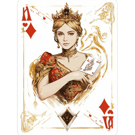 DIY Cross Stitch Kit for Beginners Playing Card Woman 11CT Embroidery Kit with Pattern Stamped Count by Numbers Craft Kit 40x50cm-10