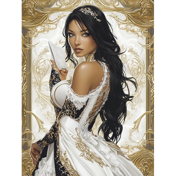 DIY Cross Stitch Kit for Beginners Playing Card Woman 11CT Embroidery Kit with Pattern Stamped Count by Numbers Craft Kit 40x50cm-18
