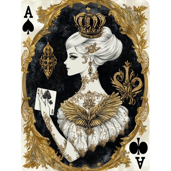 DIY Cross Stitch Kit for Beginners Playing Card Woman 11CT Embroidery Kit with Pattern Stamped Count by Numbers Craft Kit 40x50cm-8