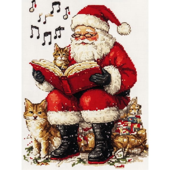 DIY Cross Stitch Kit for Beginners Santa Claus 11CT Embroidery Kit with Pattern Stamped Needlepoint Craft Kit for Home Decor 30x40cm-6