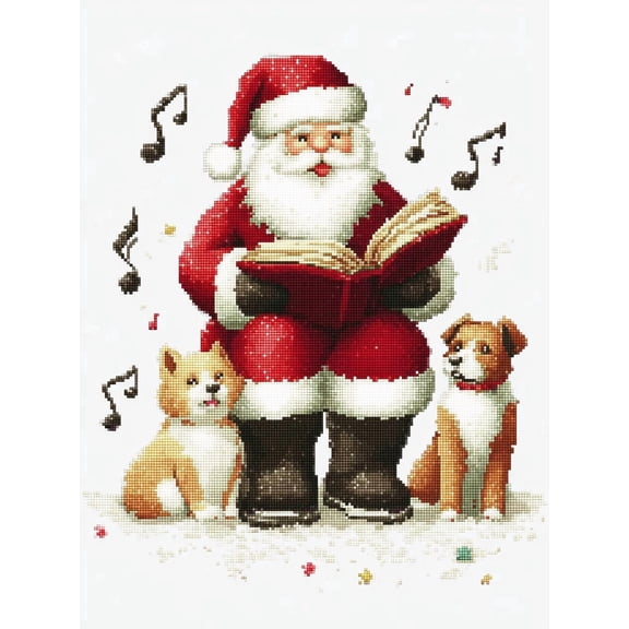DIY Cross Stitch Kit for Beginners Santa Claus 11CT Embroidery Kit with Pattern Stamped Needlepoint Craft Kit for Home Decor 40x50cm-1