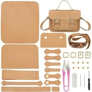 DIY Crossbody Bag Making Kits PU Leather Shoulder Bag Sewing Set with Instruction Handmade Satchel Handbag Making Kit Purse Sewing Kit for Women Handicraft Gift 7.1x2.8x4.7 InchKhaki DIY