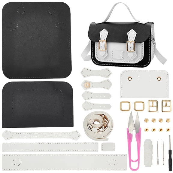 DIY Crossbody Bag Making Kits PU Leather Shoulder Bag Sewing Set with Instruction Handmade Satchel Handbag Making Kit Purse Sewing Kit