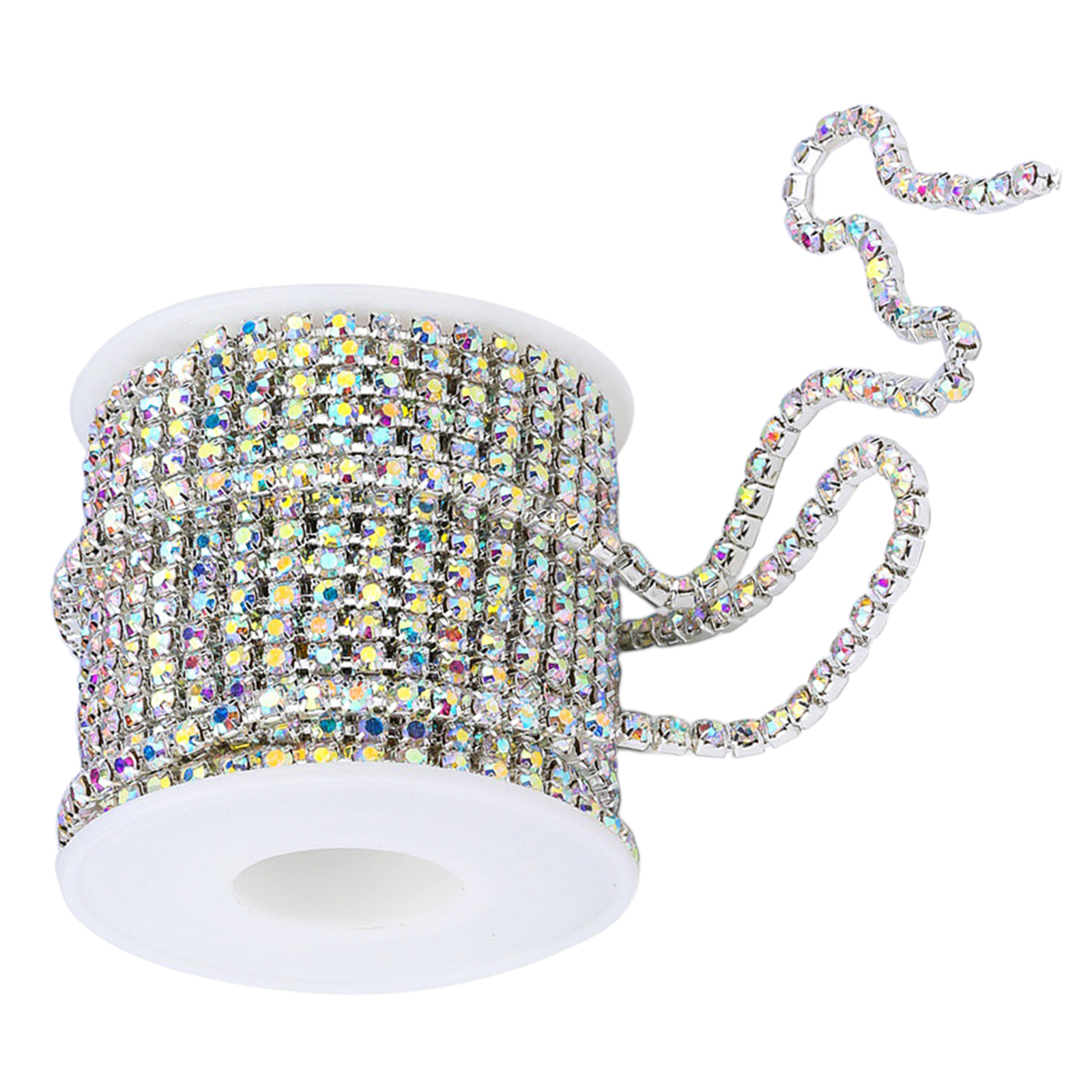 DIY Crystal 10 Yard Rhinestone Close Chain Clear Sewing Craft AB Color ...