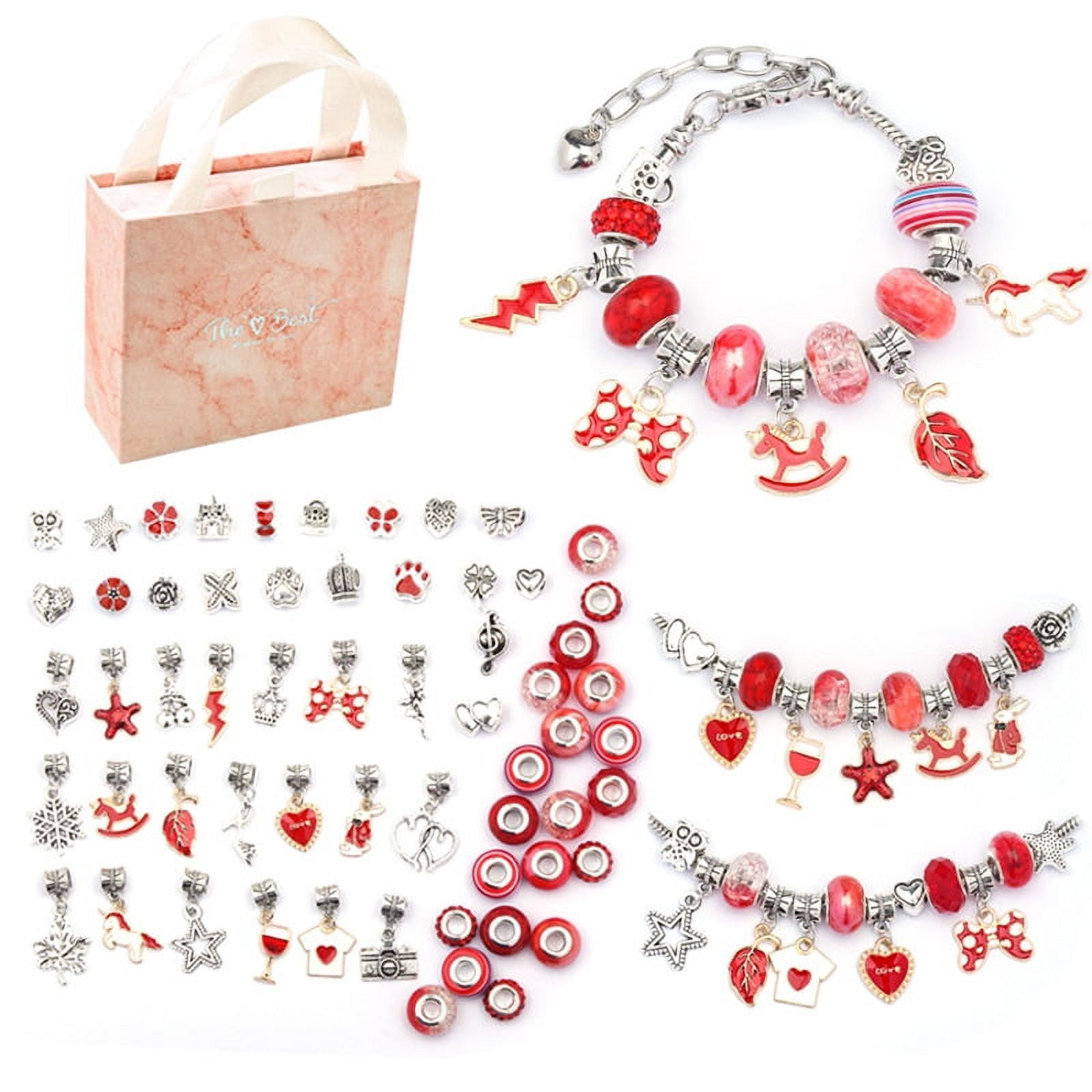 HONSITML DIY Crystal Bracelet Set, Charm Bracelet Making Kit, Teen Girl Gifts Jewelry Making Kit, Unicorn/Mermaid Girl Toys Art Supplies Crafts for Birthday