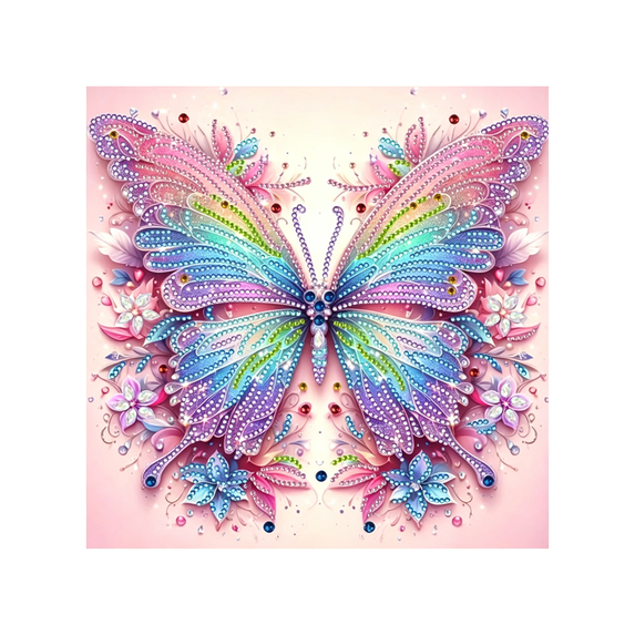 DIY Crystal Diamond Painting Kit Hand‑Applied Gem Art Craft Set Complete Hobby Supplies for Creative Art Creation and Personal Home Decoration (Butterfly)