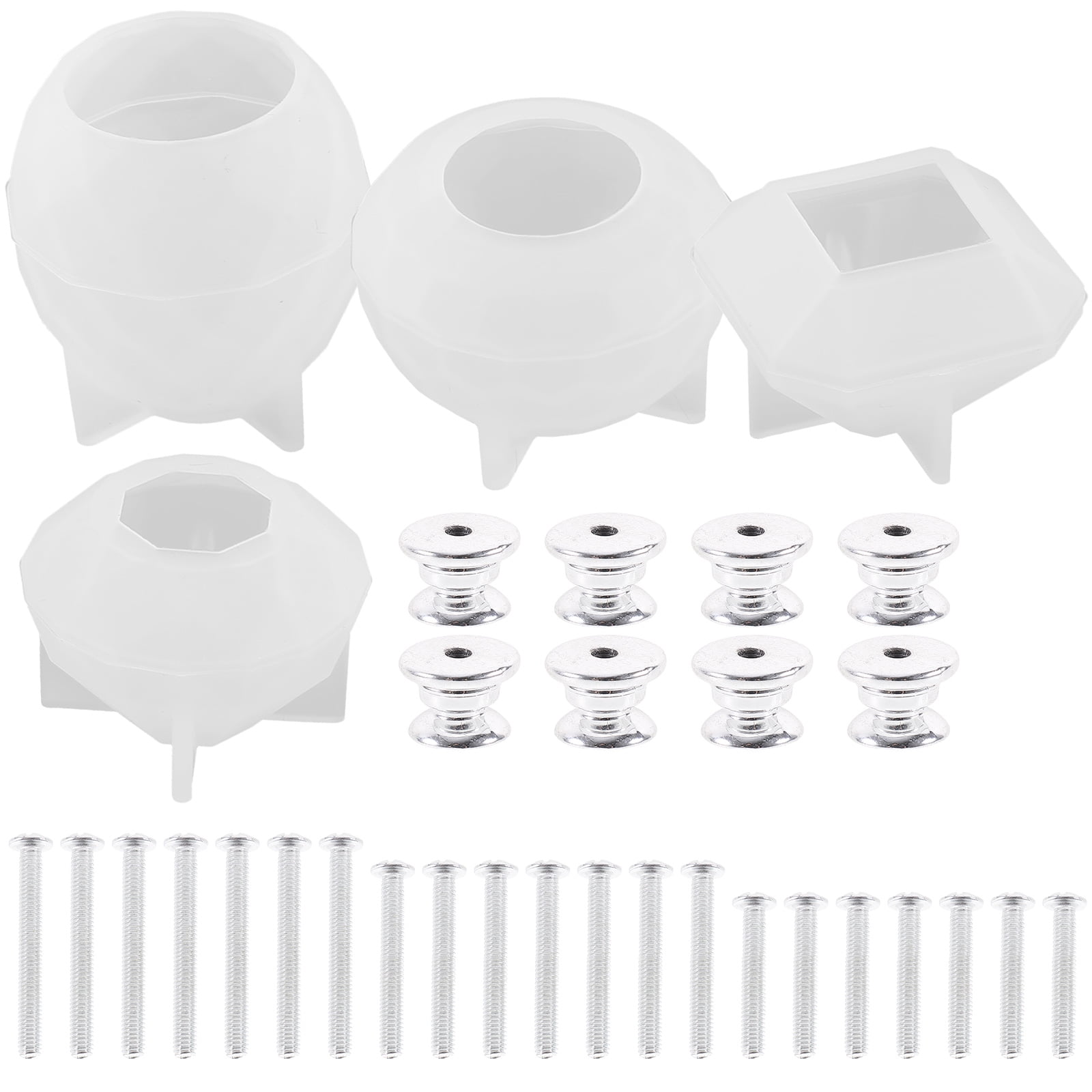 DIY Crystal Glue Resin Mold Sectioned Polygonal Drawer Handle Silicone