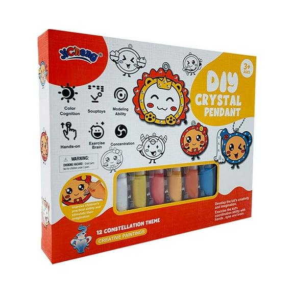 DIY Crystal Paint Arts and Crafts Set, Three Dimensional Baking Graffiti and Coloring Kit, Creative Childs Holiday Gift, Classroom Art Project, Christmas Family Craft, Fun Activity