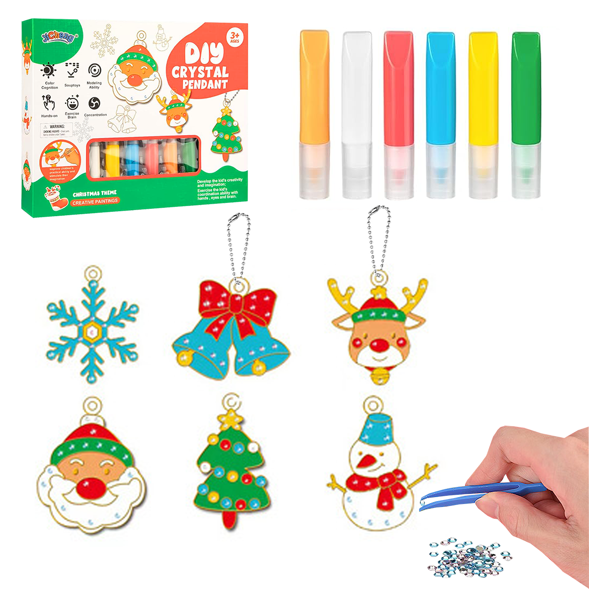 DIY Crystal Paint Arts and Crafts Set Christmas, Window Art for Kids ...