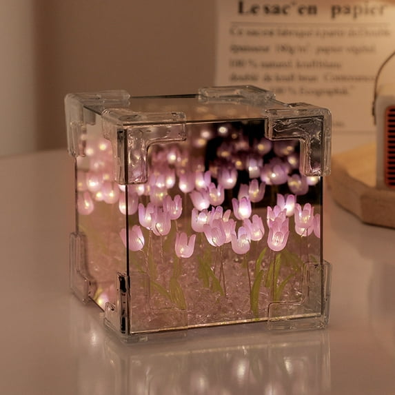 DIY Cube Flower Sea Night Light - Handmade Acrylic Kit, Decorative - Creates Stunning Lighting, Easy to Assemble - for Home and Gifts