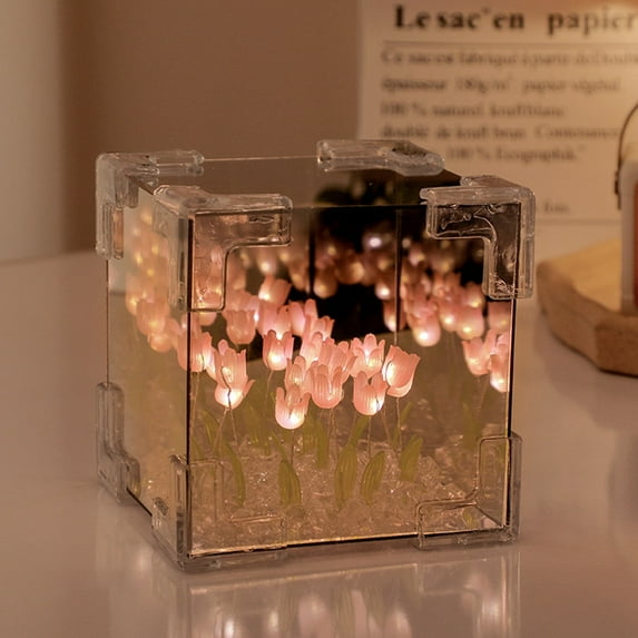 DIY Cube Flower Sea Night Light - Handmade Acrylic Kit, Decorative - Creates Stunning Lighting, Easy to Assemble - for Home and Gifts