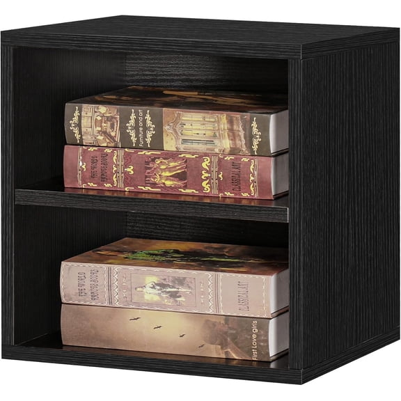 DIY Cube Storage Organizer Stackable Cubes for Home Books Clothes Toy -Modular Cubby Storage System-Office Cubical-Bookcase Closet (Black, 1 Layer Cube)