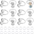 thumbnail image 1 of DIY Cuff Ring Making Kit Size 6 1/4 Open Cuff Ring Bezel Tray Stainless Steel Finger Ring Cabochon Ring Bases with Glass Cabochons Metal Cuff Rings Cabochon Domes Set for DIY Ring Making, 1 of 9