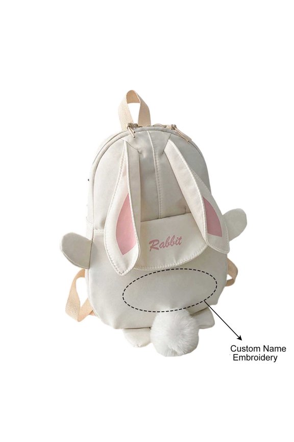DIY Cute Lightweight Cartoon Rabbit Schoolbag For Elementary Students Backpack